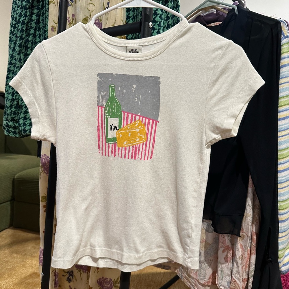 urban outfitters cheese & wine baby tee